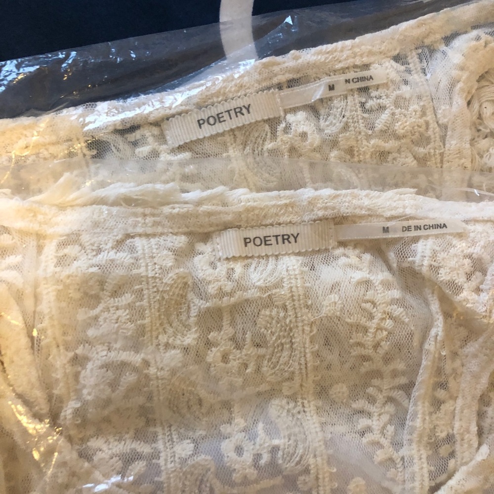 Ivory BOHO Lace Fringe Crop Top - Picture 3 of 3